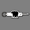 Key Clip W/ Key Ring & Grizzly Bear (Silhouette) Key Tag